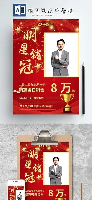 明星销售冠军销售喜报