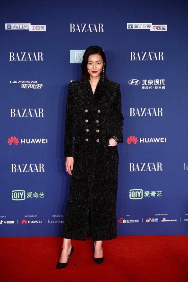 芭莎明星慈善夜，白百何刘雯都穿大衣裙，明星与超模的差距立显！