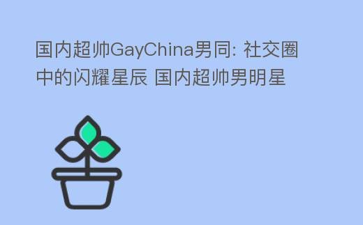 国内超帅GayChina男同: 社交圈中的闪耀星辰 国内超帅男明星