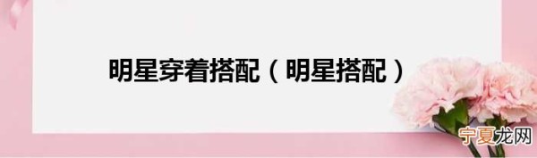 明星搭配 明星穿着搭配