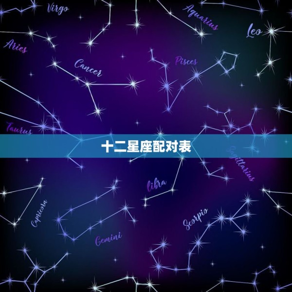 十二星座配对表，十二星座的配对 第1张