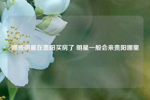 哪些明星在贵阳买房了 明星一般会来贵阳哪里