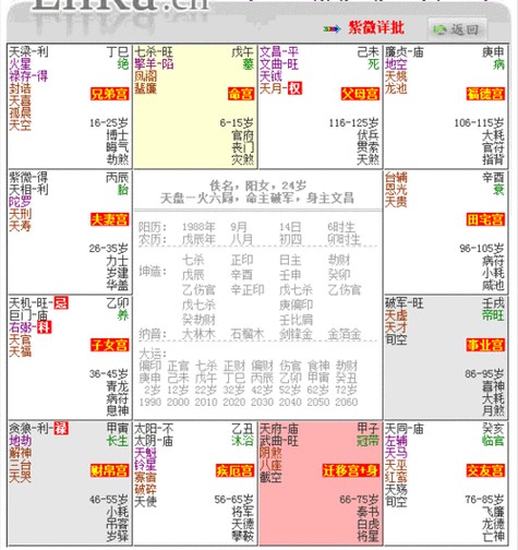 女明星紫微命盘 命盘详细讲解书籍