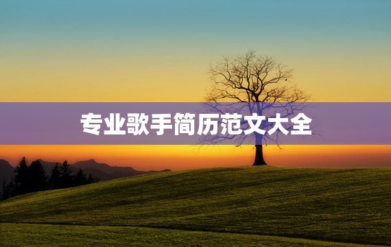专业歌手简历范文大全
