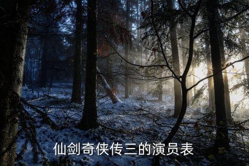 仙剑奇侠传三的演员表