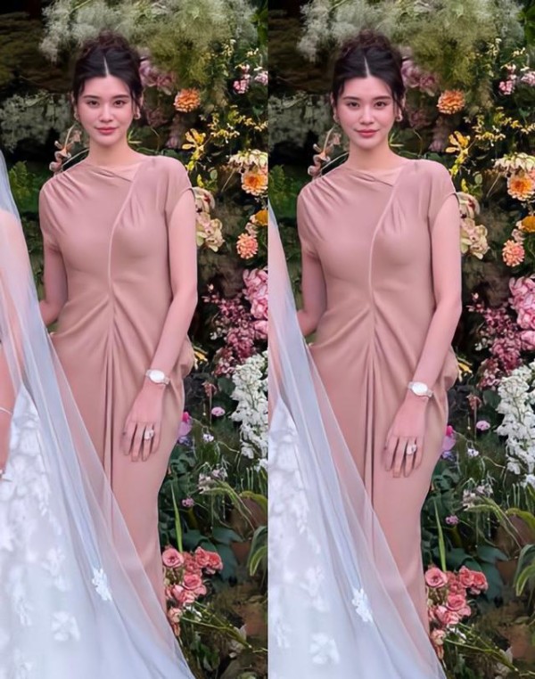 奚梦瑶婚礼秀气质，何猷君同框抢风头，夫妻合影美得让人惊叹！