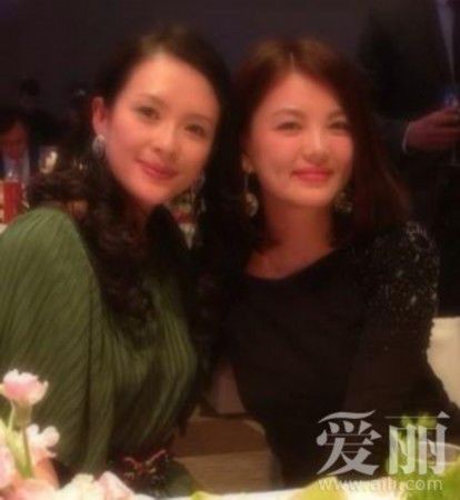 章子怡和李湘关系很不错的,她们俩甚至一起喝醉过,李湘调侃道：两个水瓶座妹妹都喝高了!