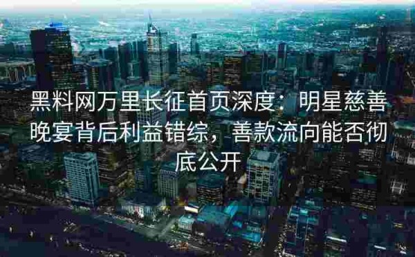 黑料网万里长征首页深度：明星慈善晚宴背后利益错综，善款流向能否彻底公开