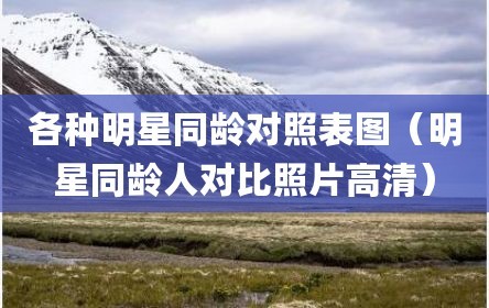 各种明星同龄对照表图（明星同龄人对比照片高清）