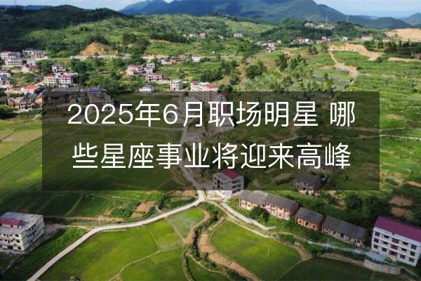 2025年6月职场明星 哪些星座事业将迎来高峰？