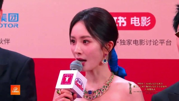 杨幂上影节红毯 杨幂高定红毯：祝中国电影越来越好 希望大家喜欢我们的酱园弄