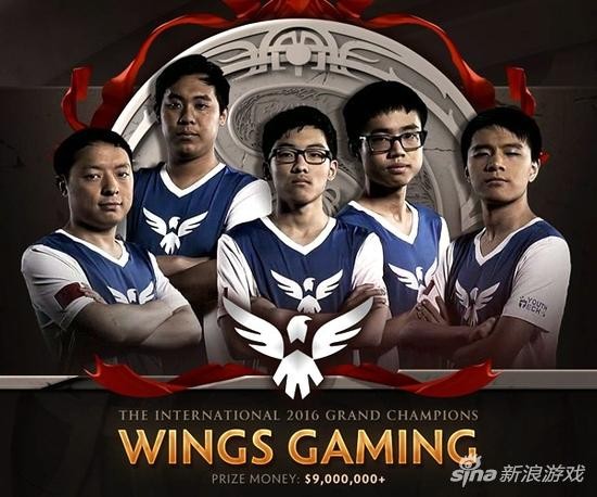中国的Wings战队获得了TI6的冠军
