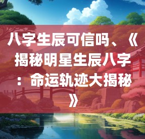 2八字生辰可信吗、《揭秘明星生辰八字:命运轨迹大揭秘》