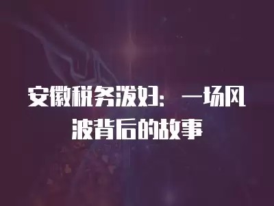 安徽税务泼妇:一场风波背后的故事