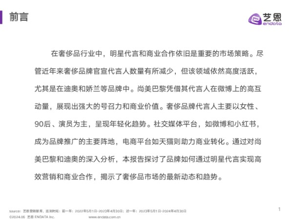 [艺恩]：奢侈品行业明星与社媒营销数据洞察