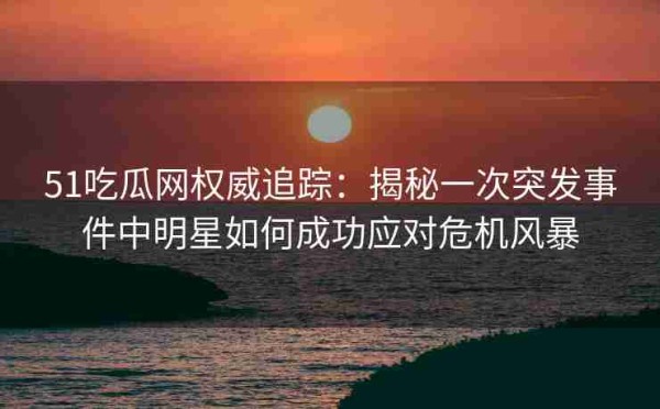51吃瓜网权威追踪：揭秘一次突发事件中明星如何成功应对危机风暴
