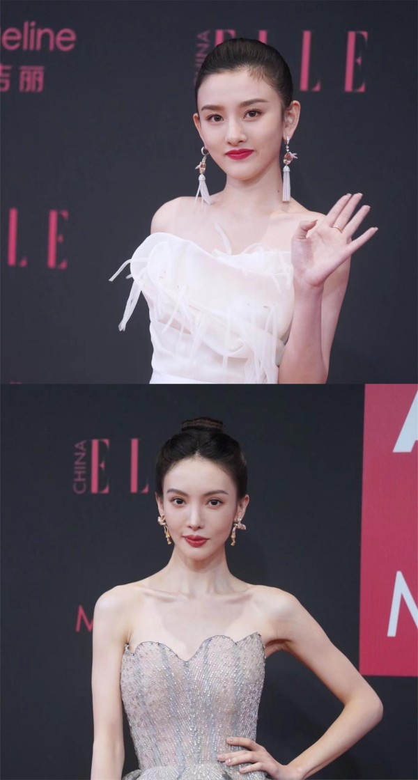明星也不完美！红毯生图关晓彤黑眼圈明显，张嘉倪全身涂粉却脱妆