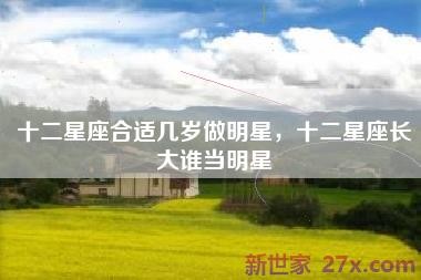十二星座合适几岁做明星，十二星座长大谁当明星