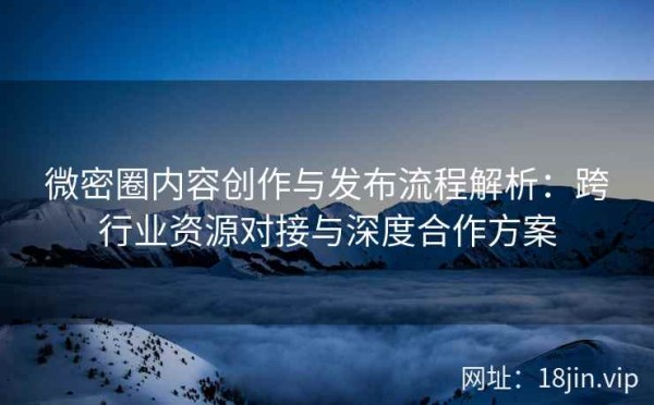 微密圈内容创作与发布流程解析：跨行业资源对接与深度合作方案