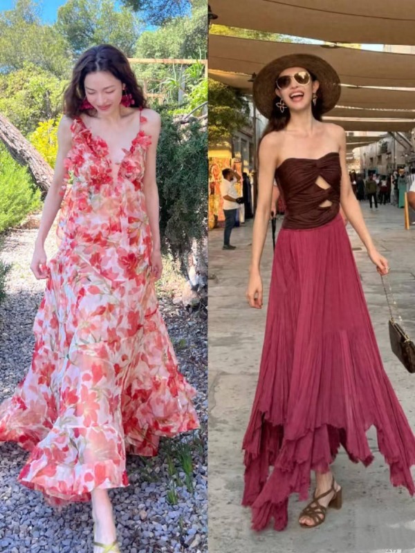 夏季穿搭跟女明星学！钟楚曦“长裙+凉鞋”又仙又美