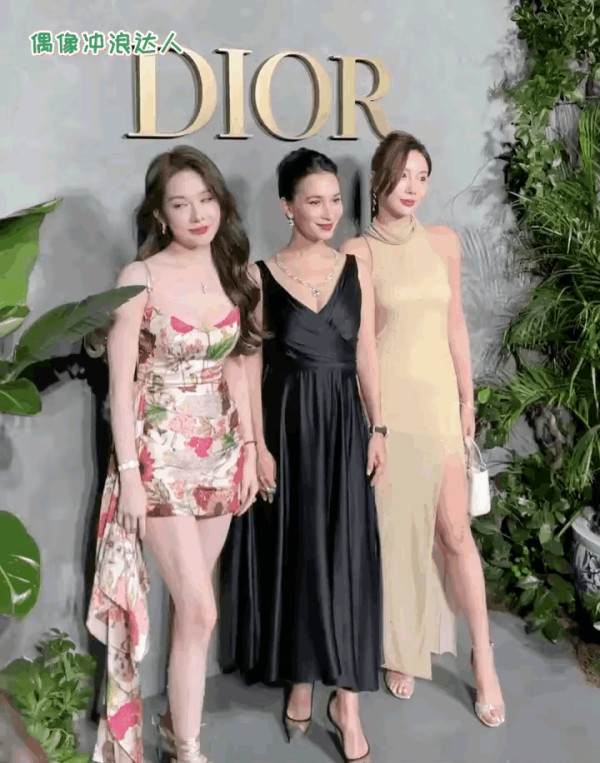 两个没礼貌网红和卢靖姗合影，我只看见卢靖姗人美戴的珠宝更好看