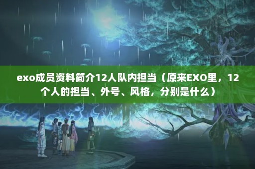 exo成员资料简介12人队内担当（原来EXO里，12个人的担当、外号、风格，分别是什么）