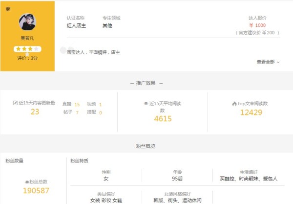 淘宝直播达人