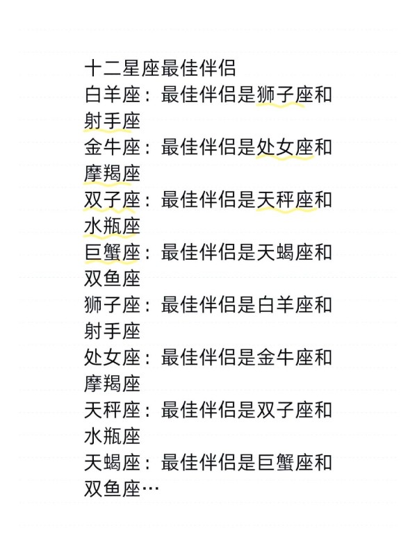 十二星座最佳伴侣配对指南