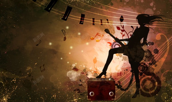 女吉他手音乐艺术家背景背景图片免费下载