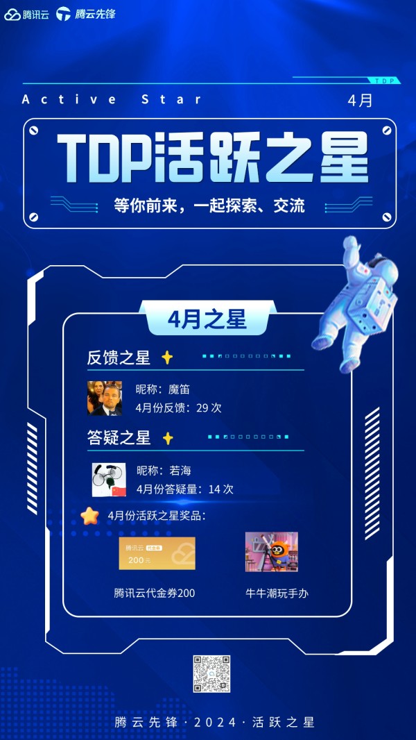 TDP2024年4月“活跃之星”获奖名单