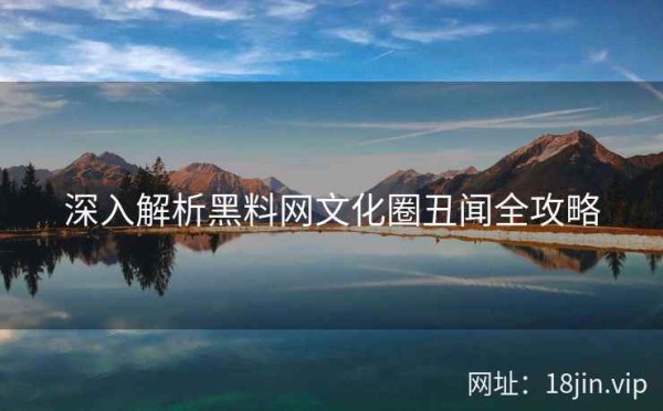 深入解析黑料网文化圈丑闻全攻略