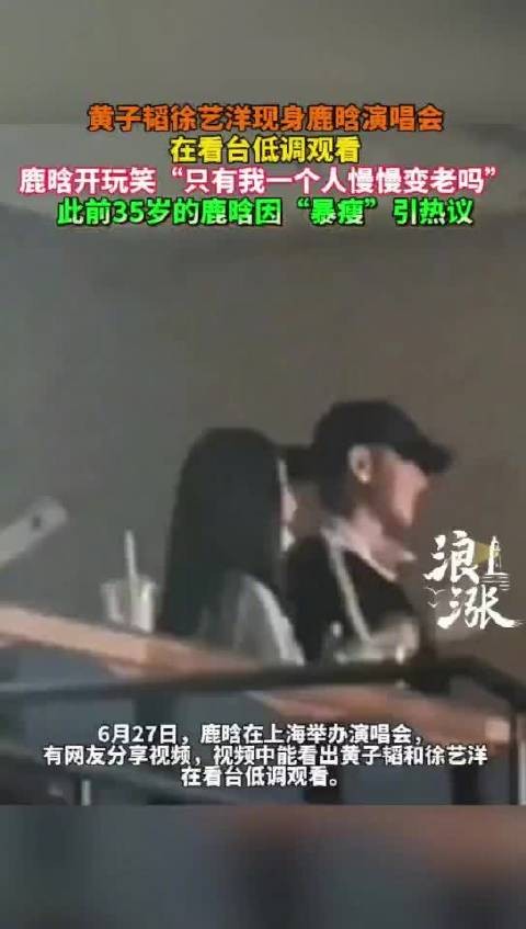 黄子韬现身鹿晗演唱会，和徐艺洋一起低调观看