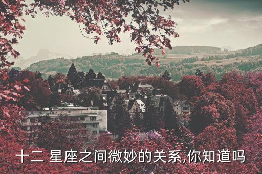 十二 星座之间微妙的关系,你知道吗
