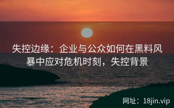 失控边缘：企业与公众如何在黑料风暴中应对危机时刻，失控背景