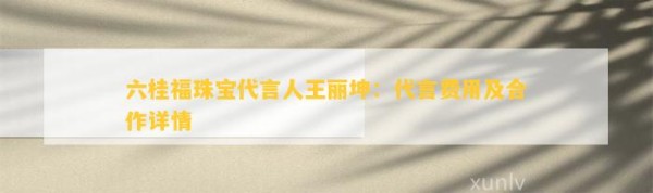 六桂福珠宝代言人王丽坤：代言费用及合作详情