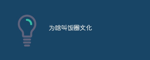 为啥叫饭圈文化