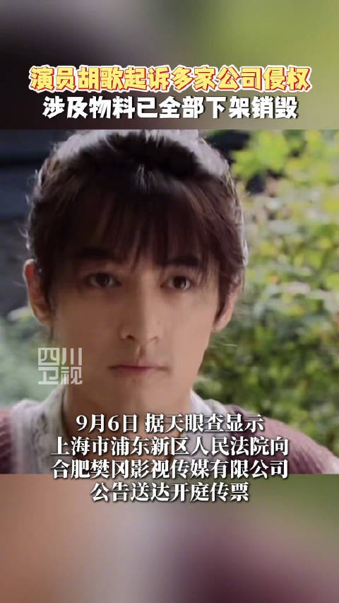 演员胡歌@胡歌 起诉多家公司侵权！