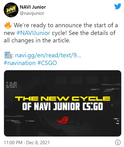 NAVI正式宣布青训队转会名单包含三人，m0NESY在列