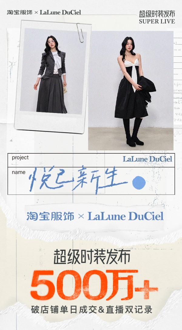 女明星私服LaLuneDuCiel联袂「超级时装发布」首秀创500万佳绩！