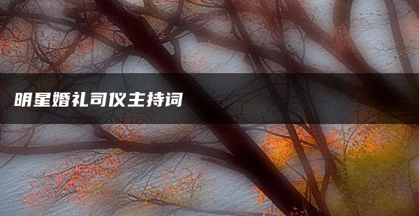 明星婚礼司仪主持词
