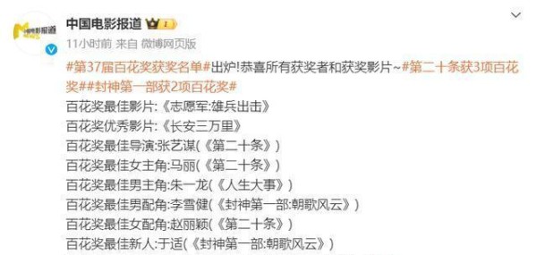 百花奖光芒四射：6位明星无缘不奖，粉丝心中的至爱！