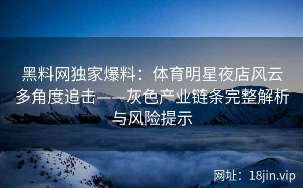 黑料网独家爆料：体育明星夜店风云多角度追击——灰色产业链条完整解析与风险提示 第2张