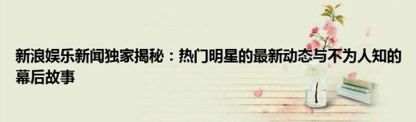 新浪娱乐新闻独家揭秘：热门明星的最新动态与不为人知的幕后故事