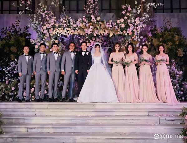 明星婚礼伴郎团,明星结婚伴娘伴郎团