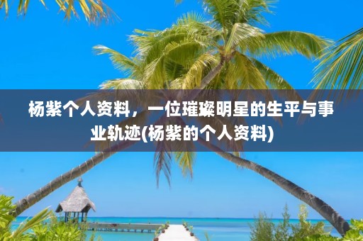 杨紫个人资料，一位璀璨明星的生平与事业轨迹(杨紫的个人资料)