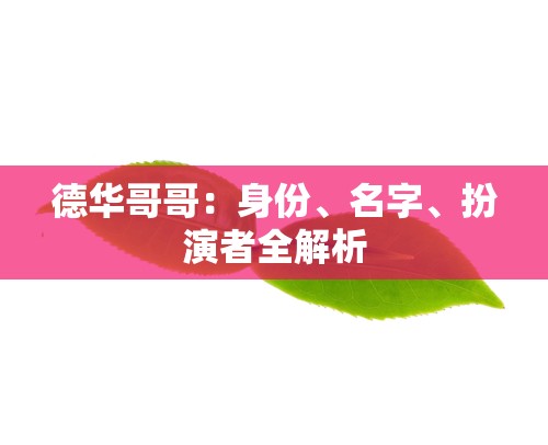 德华哥哥：身份、名字、扮演者全解析
