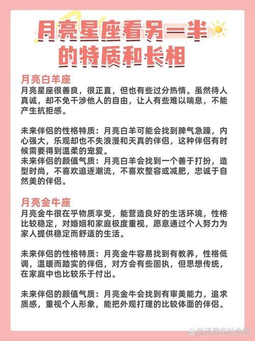 月星座揭秘：另一半长相与特质预览