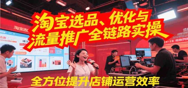 淘宝选品、优化与流量推广全链路实操，全面提升店铺运营效率-大海创业网