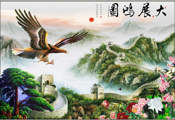 “大展鸿图”的书画作品常见于居家客厅与办公室。 图源网络