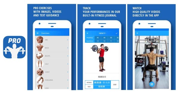 PRO fitness 健身APP 適合重量訓練的朋友，搭配不一樣的器材可以更有效的訓練